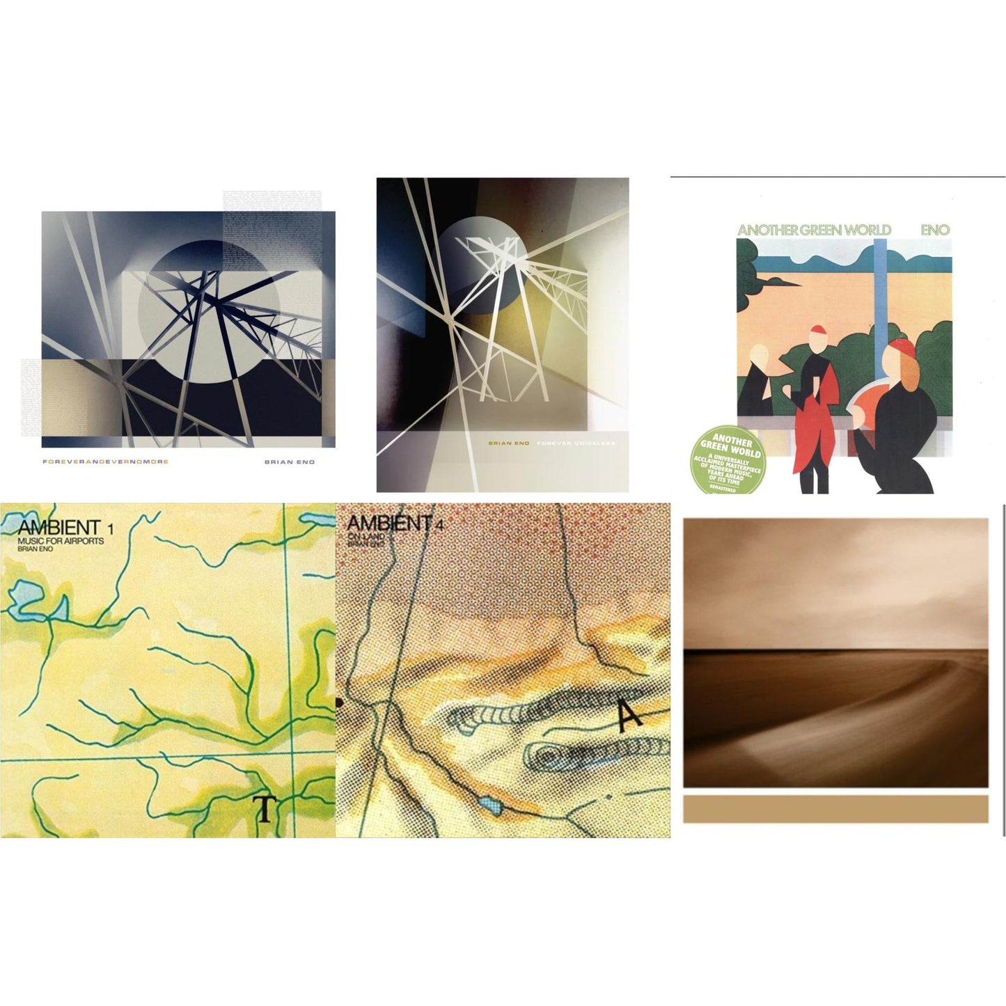 Brian Eno - Foreverandevernomore & Forever Voiceless (Crystal Clear LP Vinyl) & Another Green World (140G/2017 Master) & Ambient 1: Music For Airports & Ambient 4: On Land & Small Craft On A Milk Sea (2LP/Dl Card)