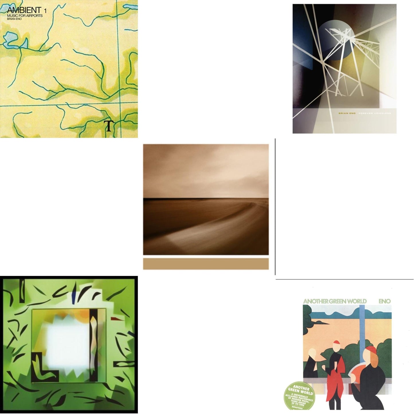 Brian Eno - Forever Voiceless (Crystal Clear LP Vinyl) & Another Green World (140G/2017 Master) & Ambient 1: Music For Airports & Shutov Assembly (2LP/Gatefold/Dl) & Small Craft On A Milk Sea (2LP/Dl Card)