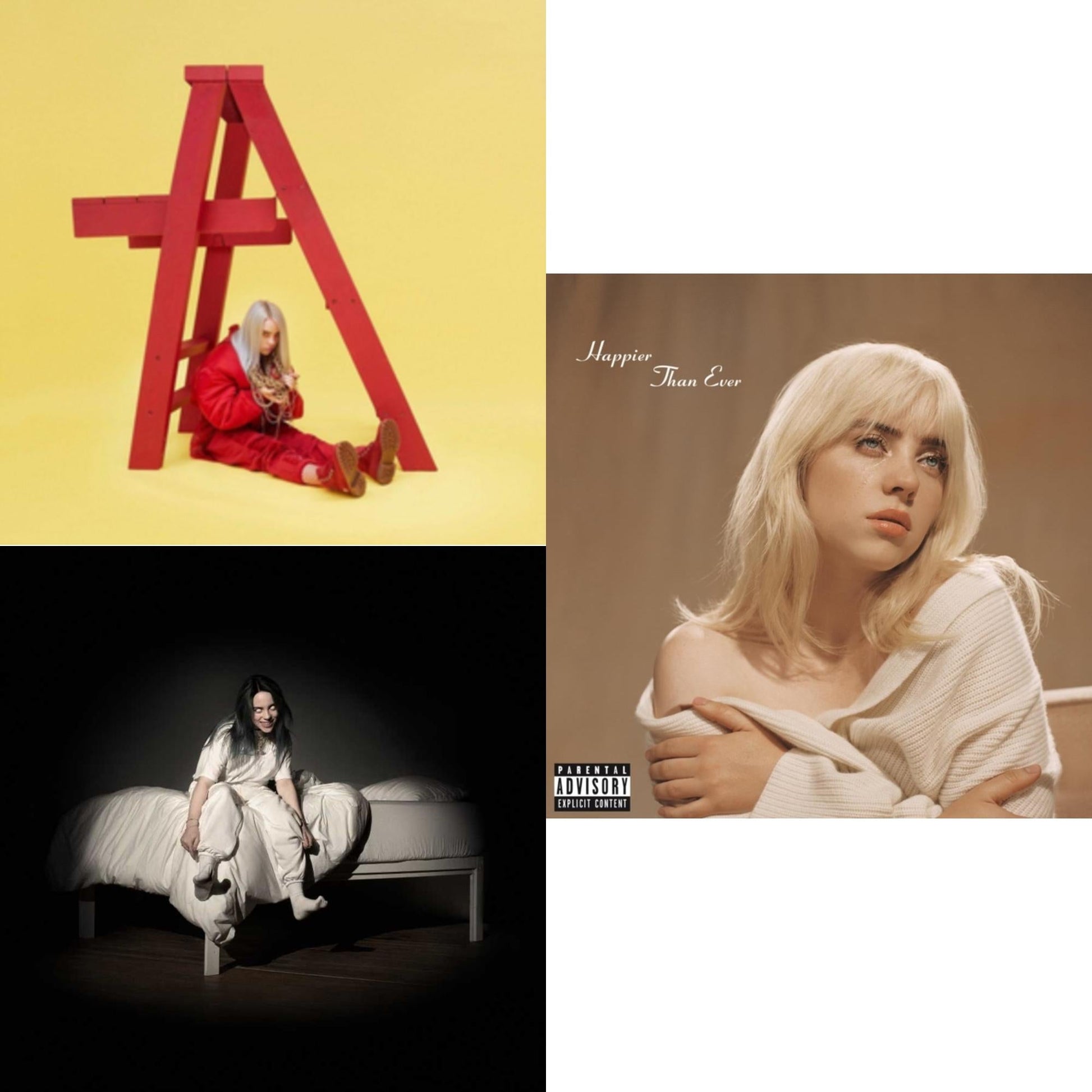 Billie Eilish - Dont Smile At Me & When We All Fall Asleep, Where Do We Go? & Happier Than Ever (X) - CD Bundle