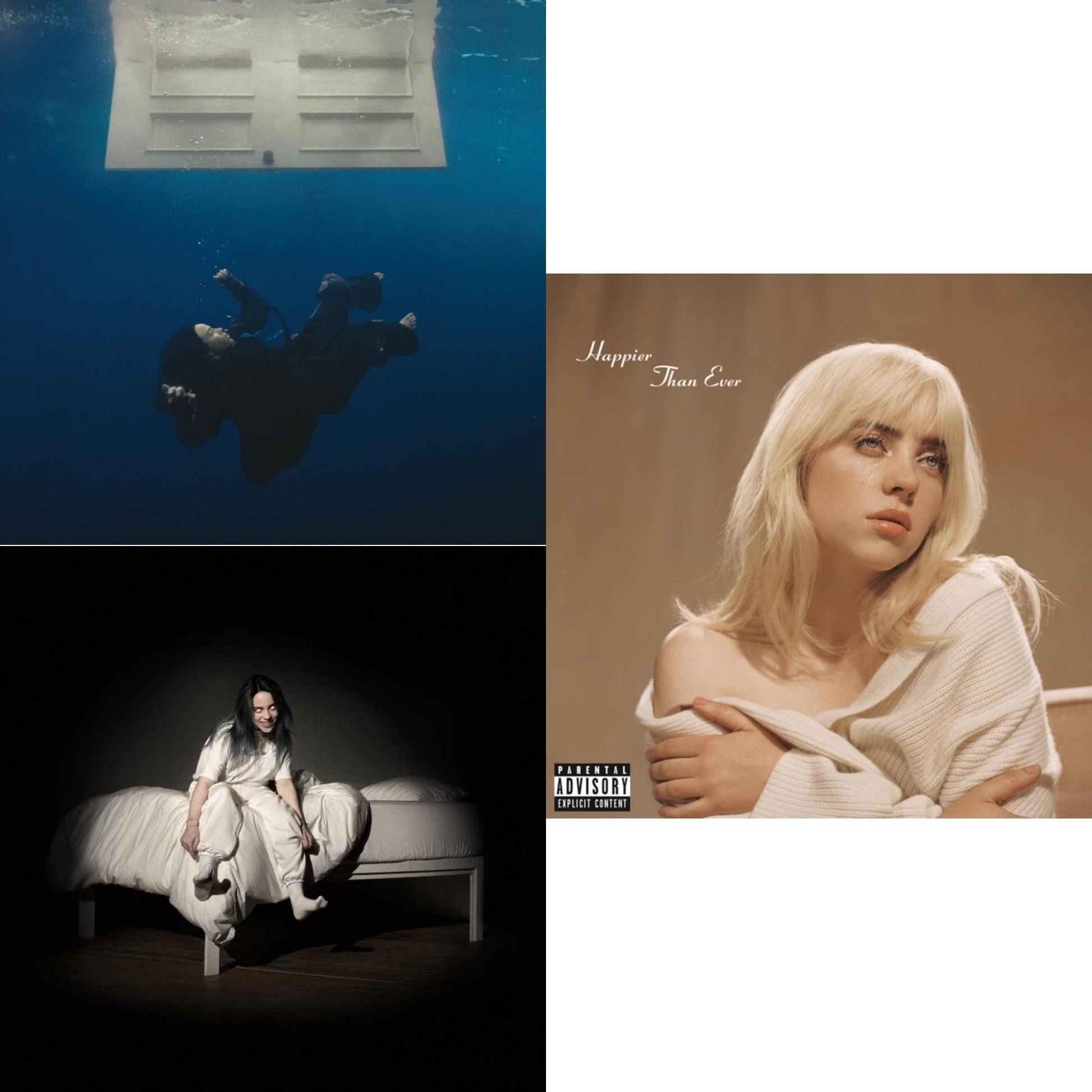 Billie Eilish - Happier Than Ever (X) & Hit Me Hard & Soft & When We All Fall Asleep, Where Do We Go? - CD Bundle