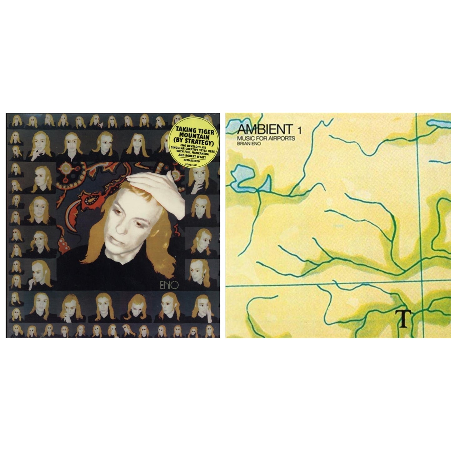 Brian Eno - Taking Tiger Mountain (By Strategy) (140G/2017 Master) & Ambient 1: Music For Airports - LP Vinyl Bundle