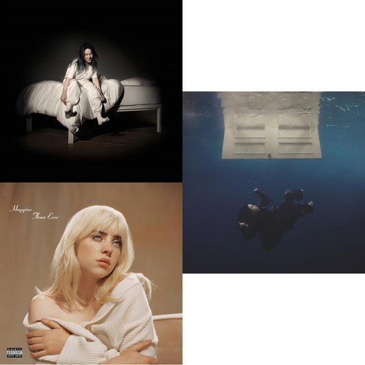 Billie Eilish - Happier Than Ever (2LP/Recycled Vinyl/Rainbow Foil Jacket) (Rsd) & Hit Me Hard & Soft (Recycled Black LP Vinyl) & When We All Fall Asleep, Where Do We Go? (Pale Yellow LP Vinyl)