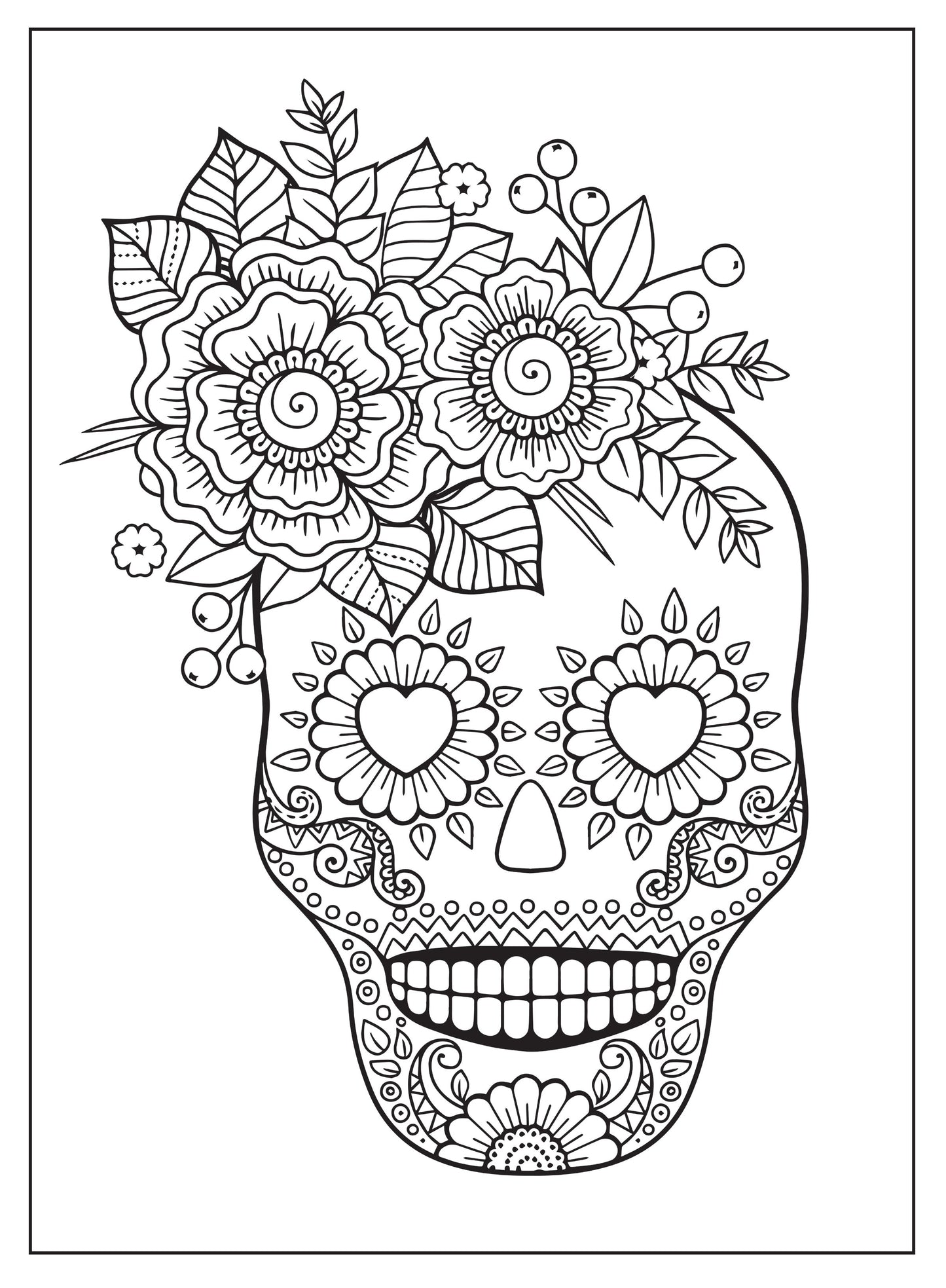 Day of the Dead - Coloring Book: 32 Festive Designs, All Ages, Dia De Los Muertos, Sugar Skull, Calaveras, La Catrina, Marigolds, Papel Picados, Ofrenda, Tradition, Spanish Holiday, De-Stress & Unwind