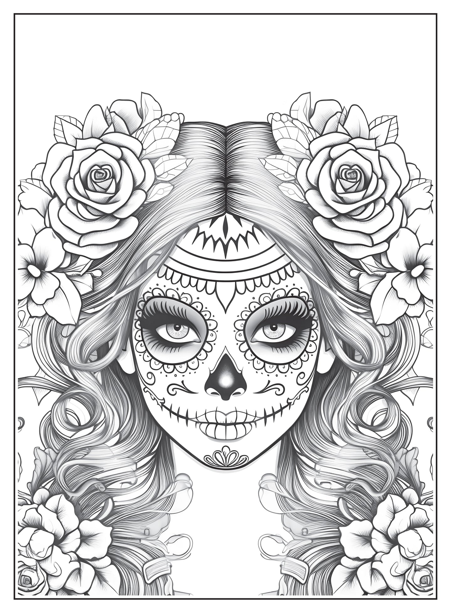 Day of the Dead - Coloring Book: 32 Festive Designs, All Ages, Dia De Los Muertos, Sugar Skull, Calaveras, La Catrina, Marigolds, Papel Picados, Ofrenda, Tradition, Spanish Holiday, De-Stress & Unwind