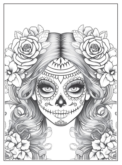 Day of the Dead - Coloring Book: 32 Festive Designs, All Ages, Dia De Los Muertos, Sugar Skull, Calaveras, La Catrina, Marigolds, Papel Picados, Ofrenda, Tradition, Spanish Holiday, De-Stress & Unwind