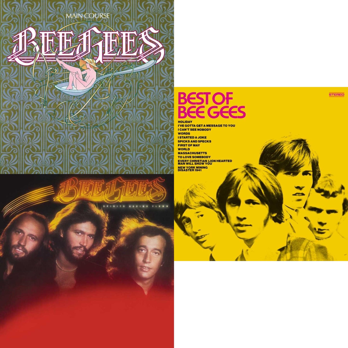 Bee Gees - Spirits Having Flown & Best Of Bee Gees & Main Course - LP Vinyl Bundle