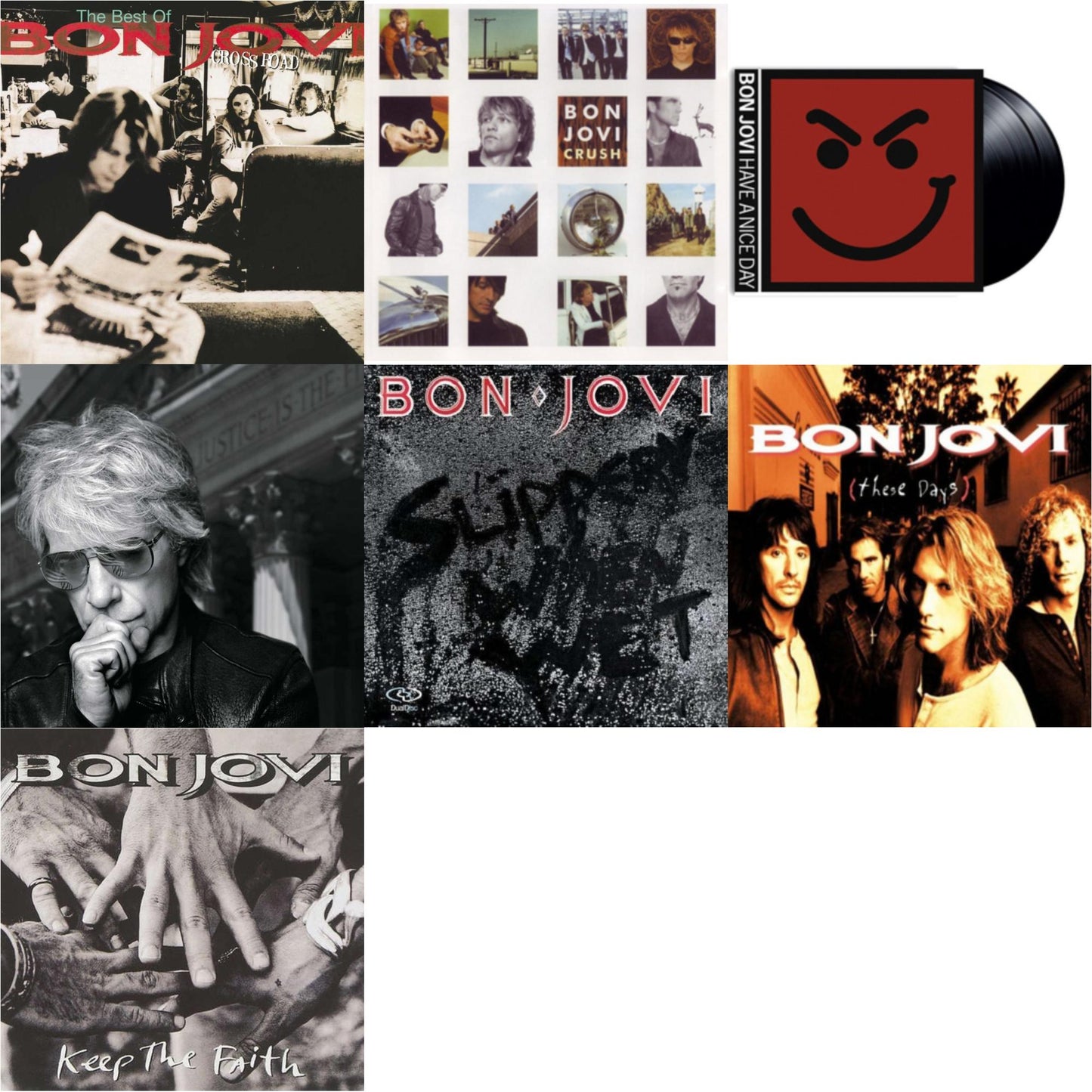 Bon Jovi - Cross Road (2LP) & 2020 (2LP/Gold Vinyl) & Slippery When Wet (180G) & Keep The Faith (180G) & These Days (180G) & Crush (180G) & Have A Niceday (180G)
