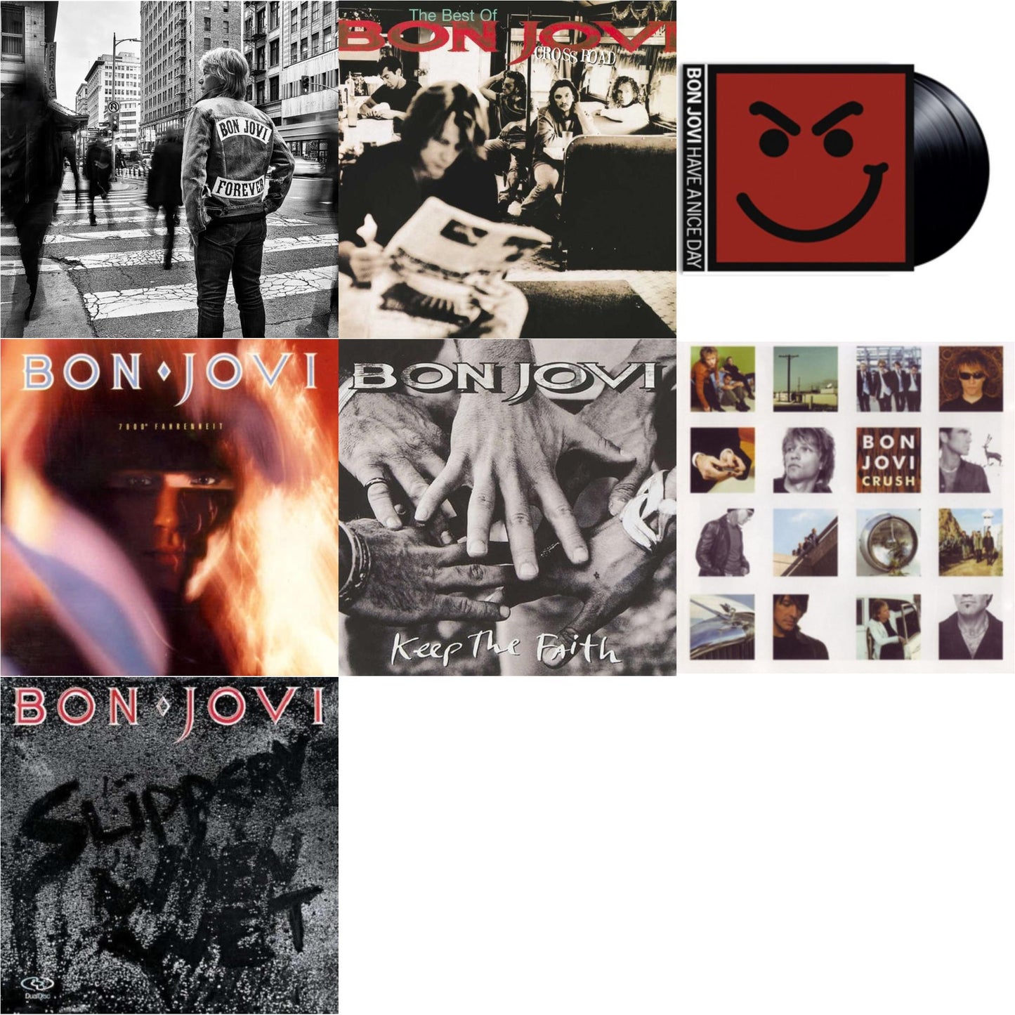 Bon Jovi - Forever & Cross Road (2LP) & 7800º Fahrenheit (180G) & Slippery When Wet (180G) & Keep The Faith (180G) & Crush (180G) & Have A Niceday (180G)