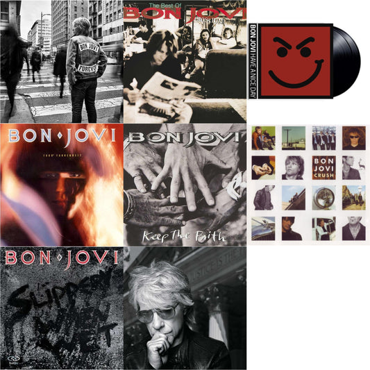 Bon Jovi - Forever & Cross Road (2LP) & 2020 (2LP/Gold Vinyl) & 7800º Fahrenheit (180G) & Slippery When Wet (180G) & Keep The Faith (180G) & Crush (180G) & Have A Niceday (180G)