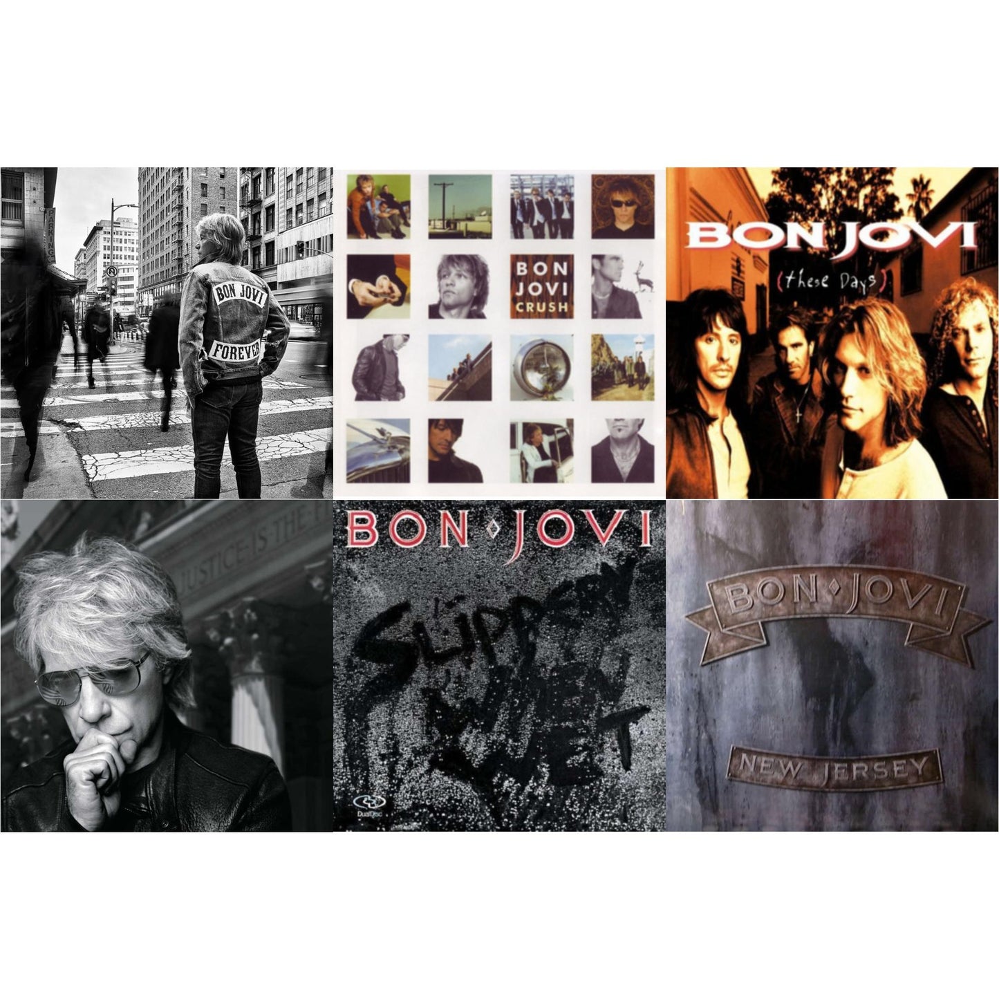Bon Jovi - Forever & 2020 (2LP/Gold Vinyl) & Slippery When Wet (180G) & New Jersey (180G) & These Days (180G) & Crush (180G)