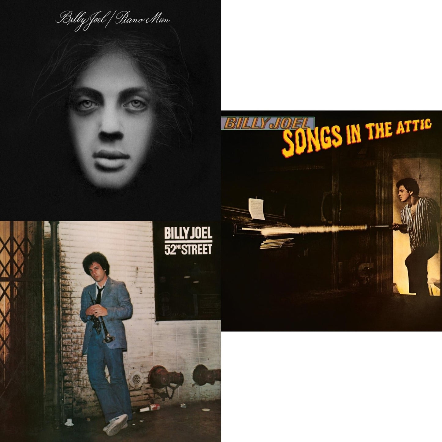 Billy Joel - Piano Man & 52Nd Street & Songs In The Attic - LP Vinyl Bundle