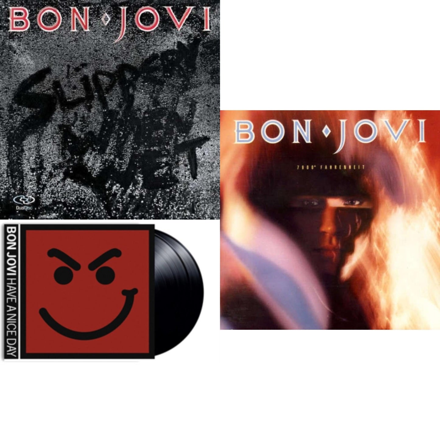 Bon Jovi - 7800º Fahrenheit (180G) & Slippery When Wet (180G) & Have A Niceday (180G) - LP Vinyl Bundle