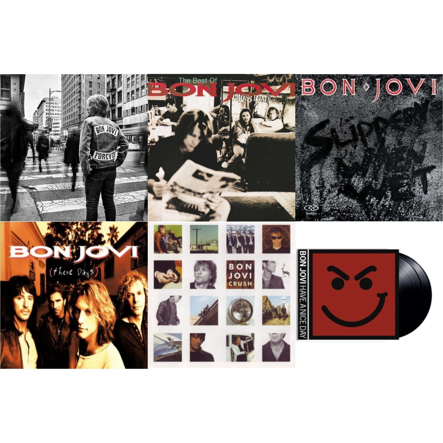 Bon Jovi - Forever & Cross Road (2LP) & Slippery When Wet (180G) & These Days (180G) & Crush (180G) & Have A Niceday (180G)