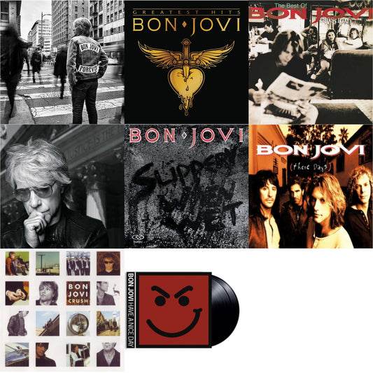 Bon Jovi - Forever & Greatest Hits (2LP) & Cross Road (2LP) & 2020 (2LP/Gold Vinyl) & Slippery When Wet (180G) & These Days (180G) & Crush (180G) & Have A Niceday (180G)