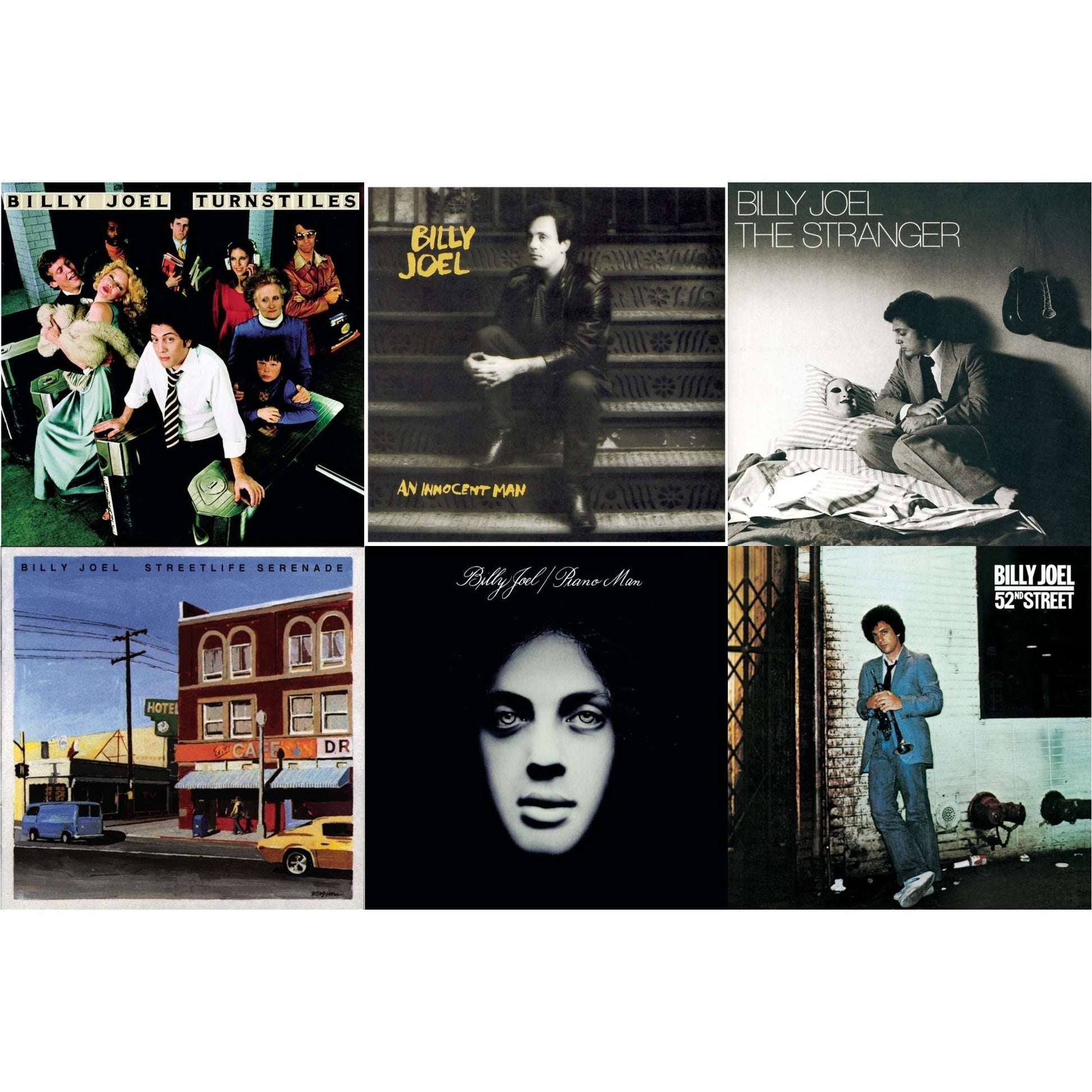 Billy Joel - Turnstiles & Streetlife Serenade & An Innocent Man & 52Nd Street & Piano Man & Stranger - CD Bundle