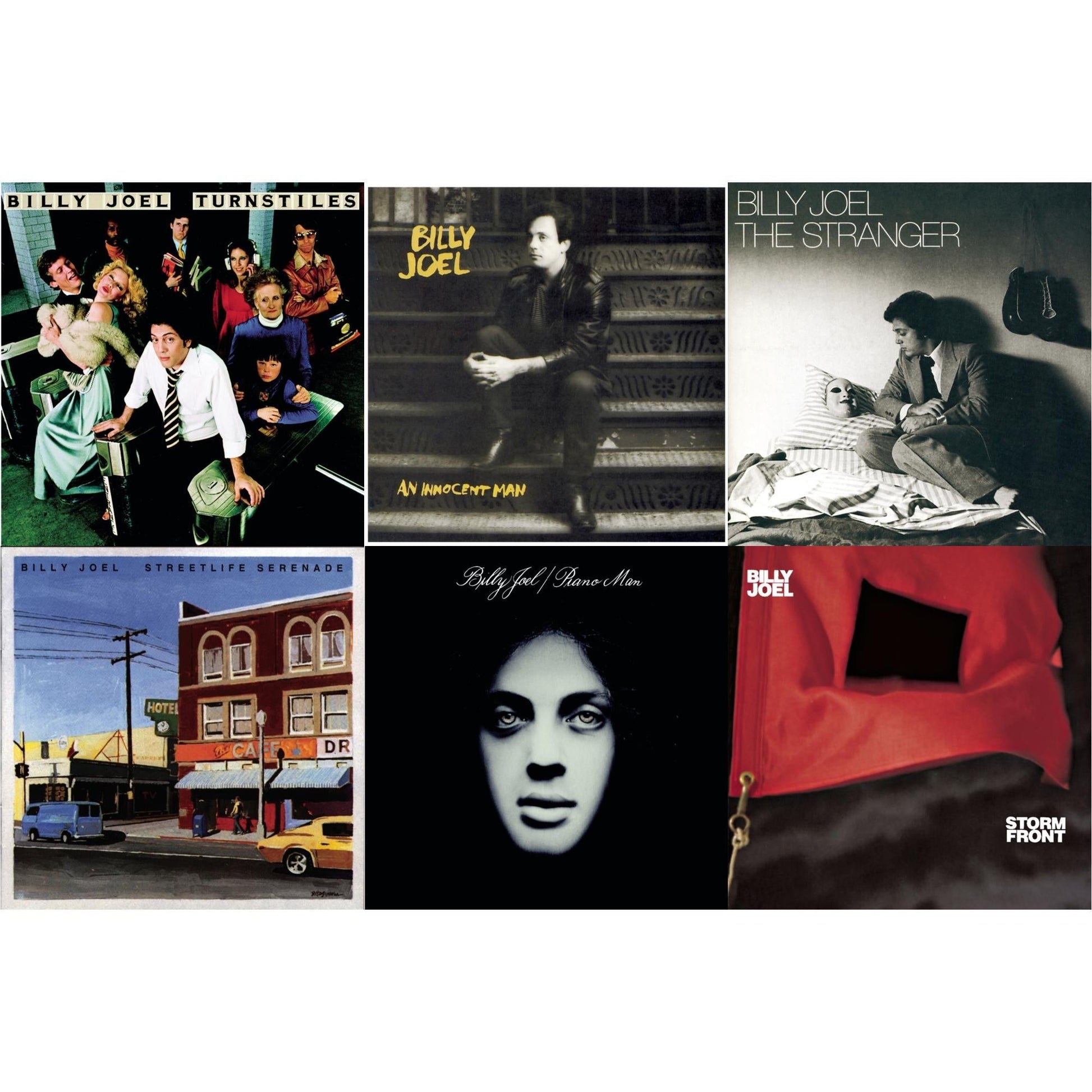 Billy Joel - Turnstiles & Stormfront & Streetlife Serenade & An Innocent Man & Piano Man & Stranger - CD Bundle