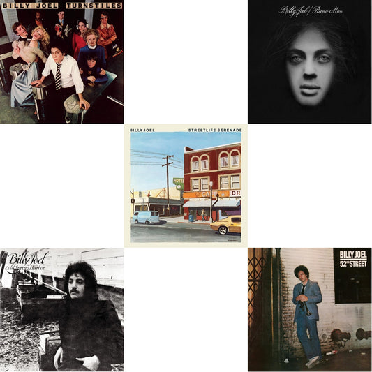 Billy Joel - Cold Spring Harbor & Piano Man & Streetlife Serenade & Turnstiles & 52Nd Street - LP Vinyl Bundle