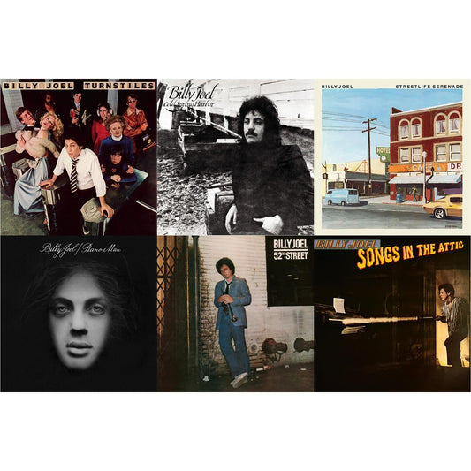 Billy Joel - Cold Spring Harbor & Piano Man & Streetlife Serenade & Turnstiles & 52Nd Street & Songs In The Attic - LP Vinyl Bundle