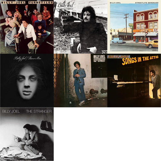 Billy Joel - Turnstiles & Cold Spring Harbor & Streetlife Serenade & Piano Man & 52Nd Street & Songs In The Attic & Stranger (180G) - LP Vinyl Bundle