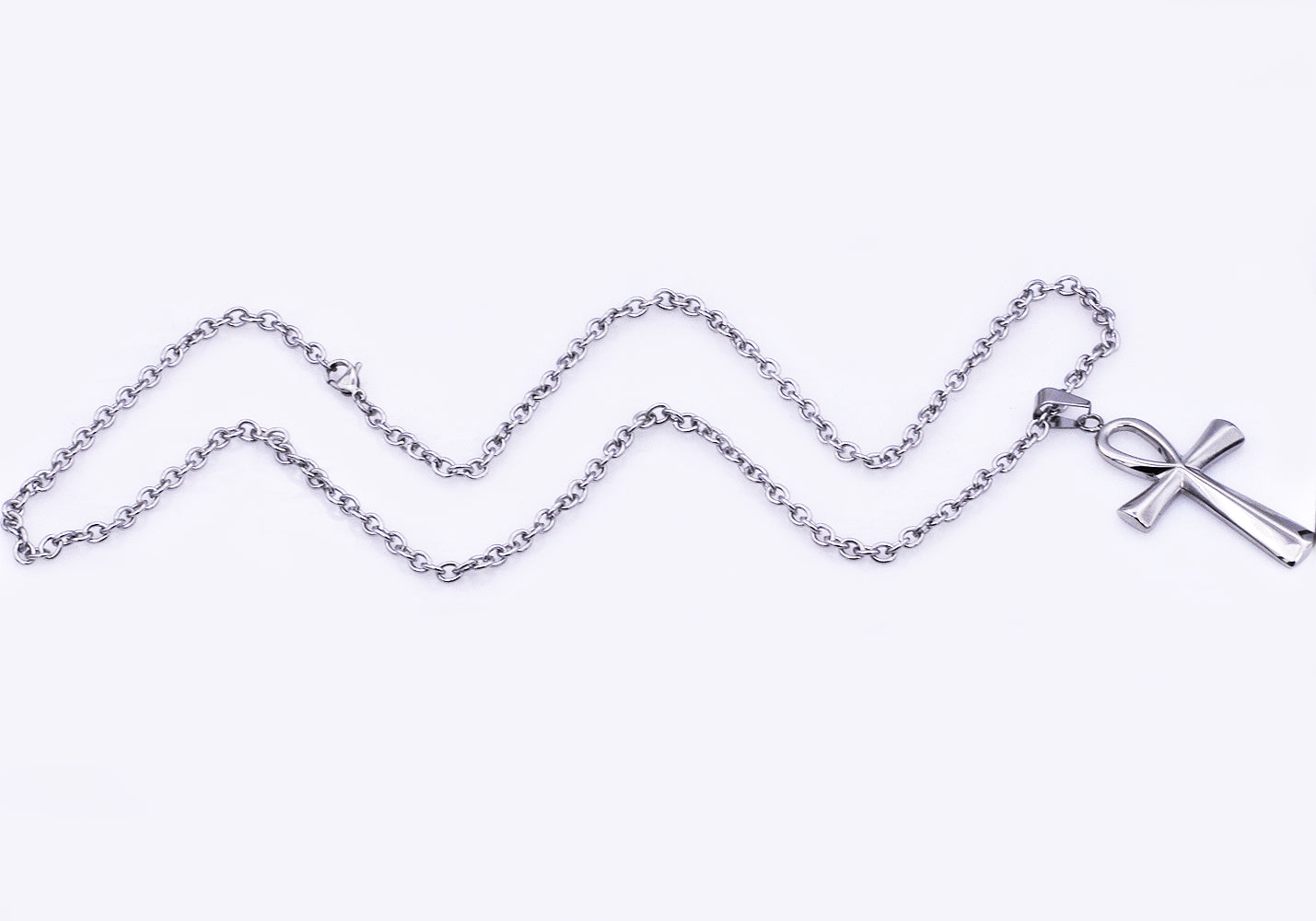 Mens Stainless Steel Ankh Cross Pendant