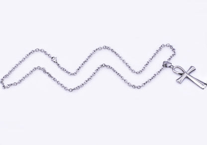 Mens Stainless Steel Ankh Cross Pendant