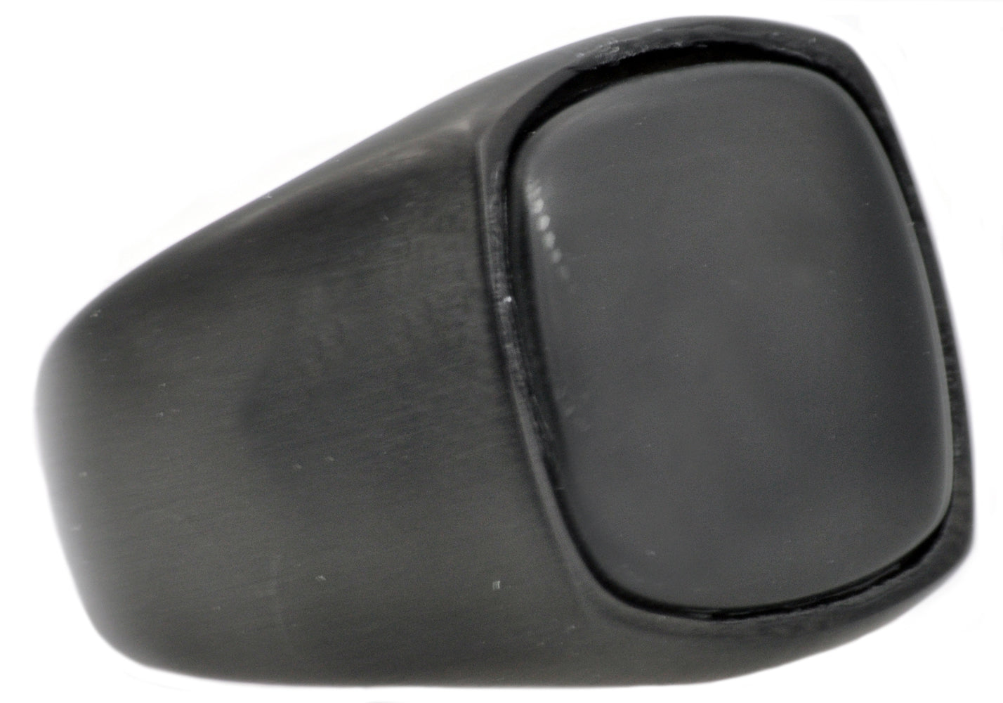 Mens Onyx And Black Stainless Steel Ring