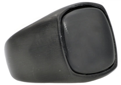 Mens Onyx And Black Stainless Steel Ring