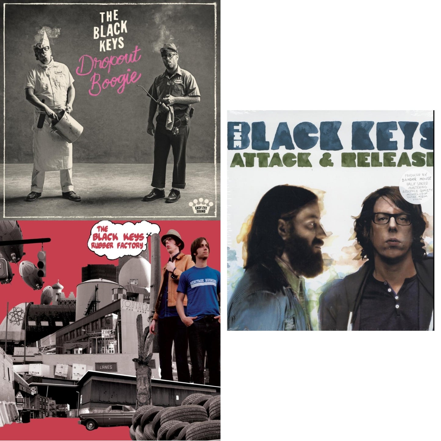 Black Keys - Rubber Factory & Dropout Boogie & Attack & Release - LP Vinyl Bundle