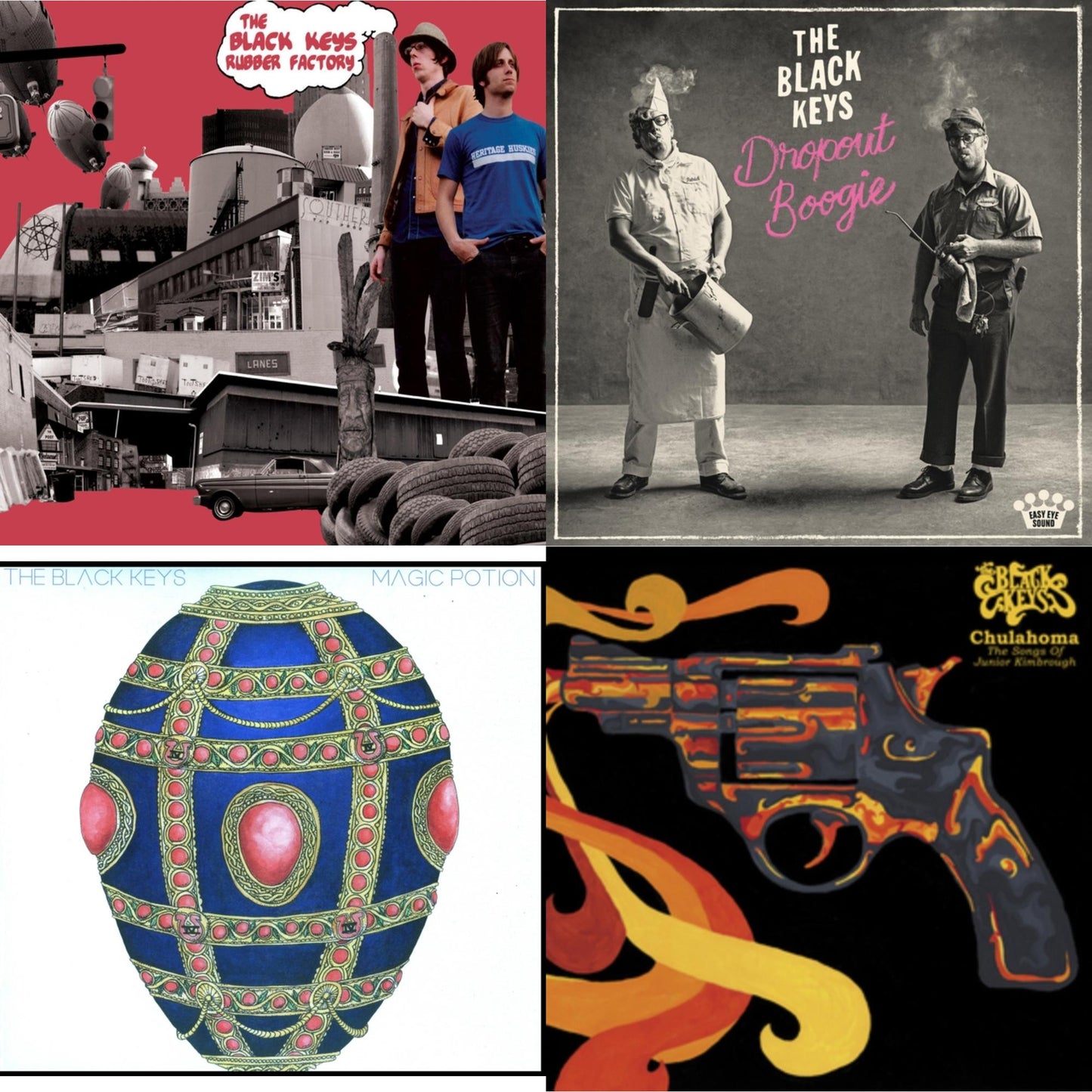 Black Keys - Rubber Factory & Dropout Boogie & Magic Potion & Chulahoma - LP Vinyl Bundle