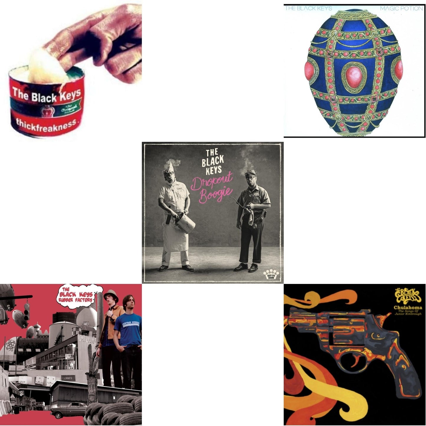 Black Keys - Thickfreakness & Rubber Factory & Dropout Boogie & Magic Potion & Chulahoma - LP Vinyl Bundle