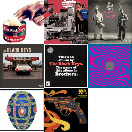 Black Keys - Thickfreakness & Rubber Factory & Dropout Boogie & Delta Kream & Brothers (Deluxe Remastered Anniversary Edition) & Turn Blue & Magic Potion & Chulahoma - LP Vinyl Bundle