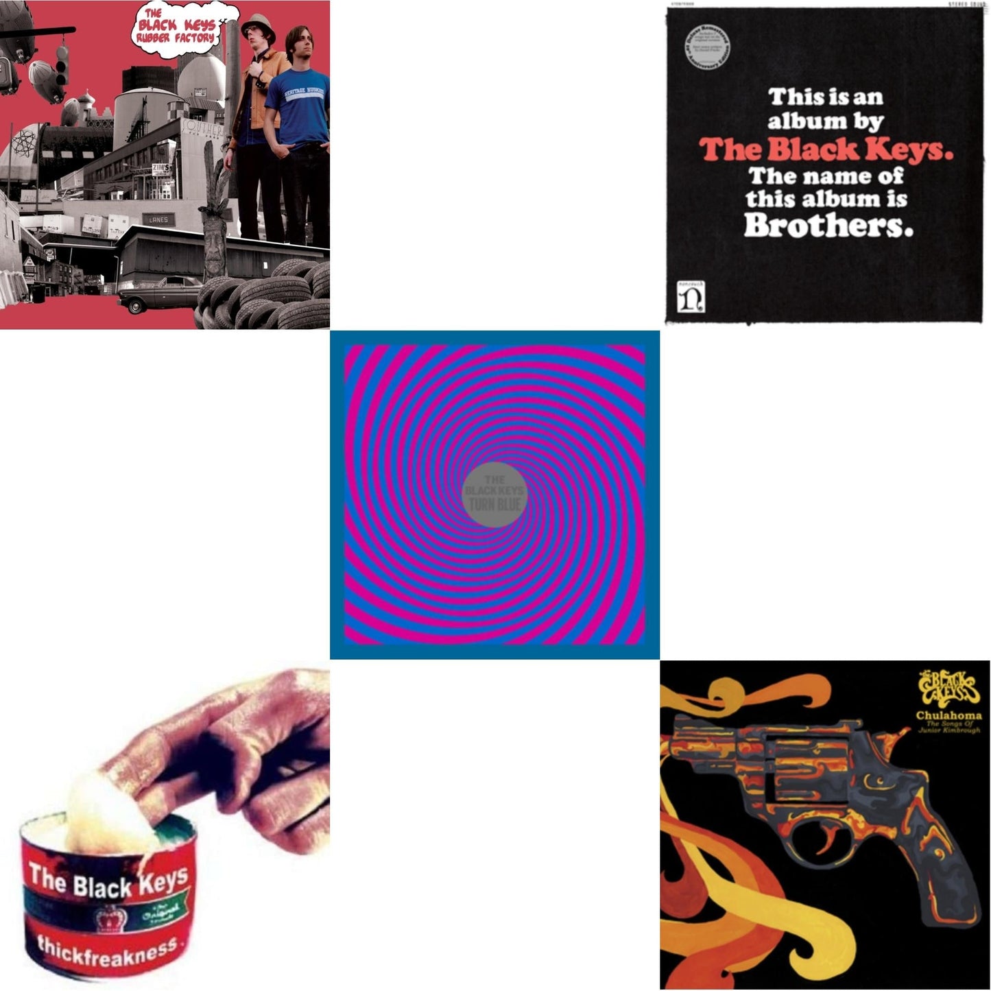 Black Keys - Thickfreakness & Rubber Factory & Brothers (Deluxe Remastered Anniversary Edition) & Turn Blue & Chulahoma - LP Vinyl Bundle