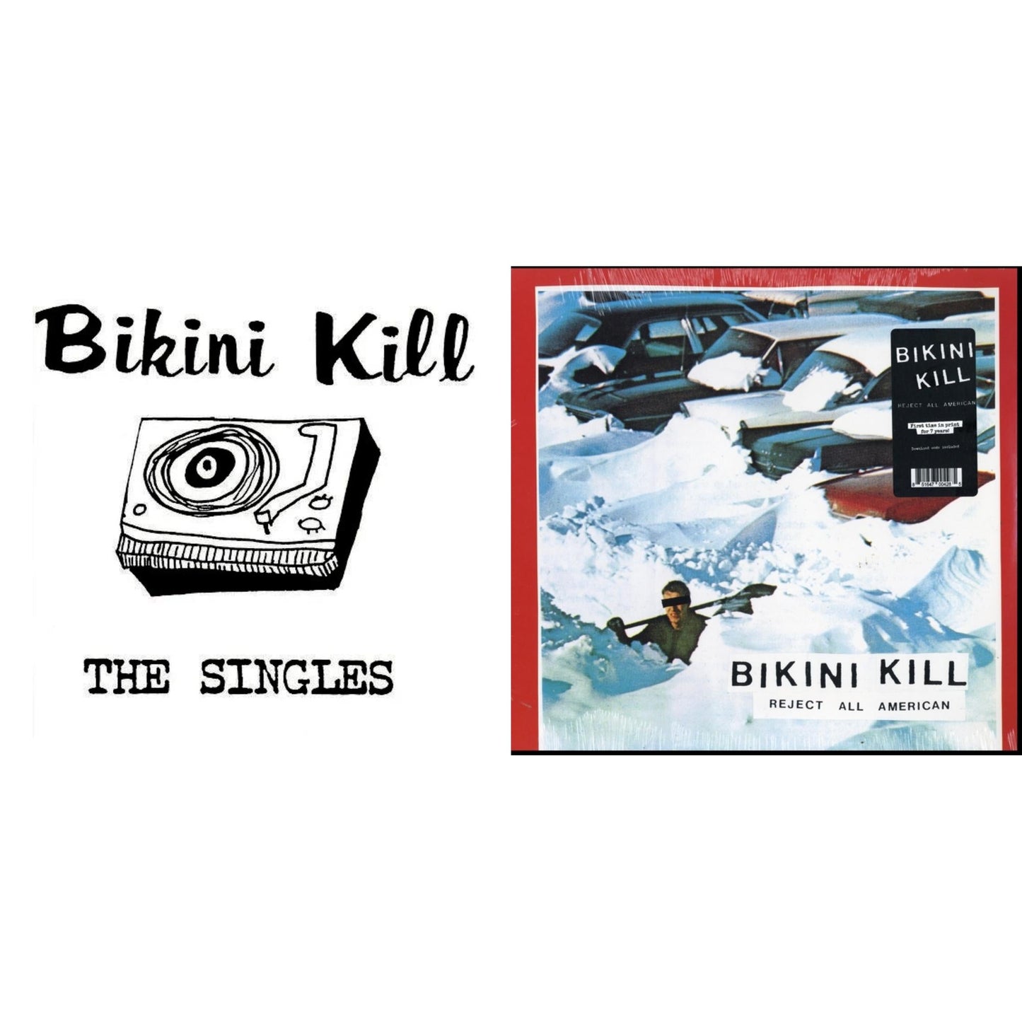 Bikini Kill - Singles (Dl Code) & Reject All American (Dl Code) - LP Vinyl Bundle