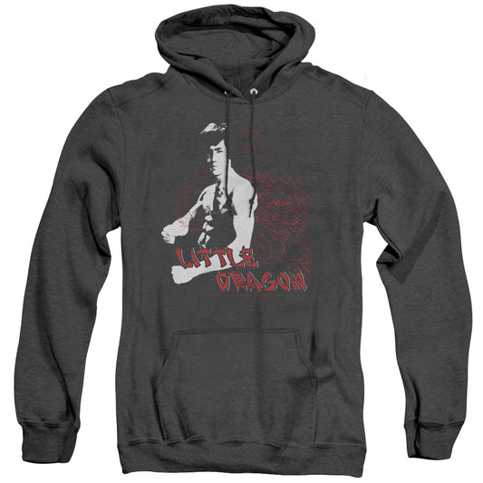 Bruce Lee Little Dragon Heather Mens Hoodie Black Officially Licensed