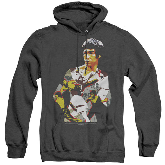 Bruce Lee Body Of Action Heather Mens Hoodie Black Officially Licensed