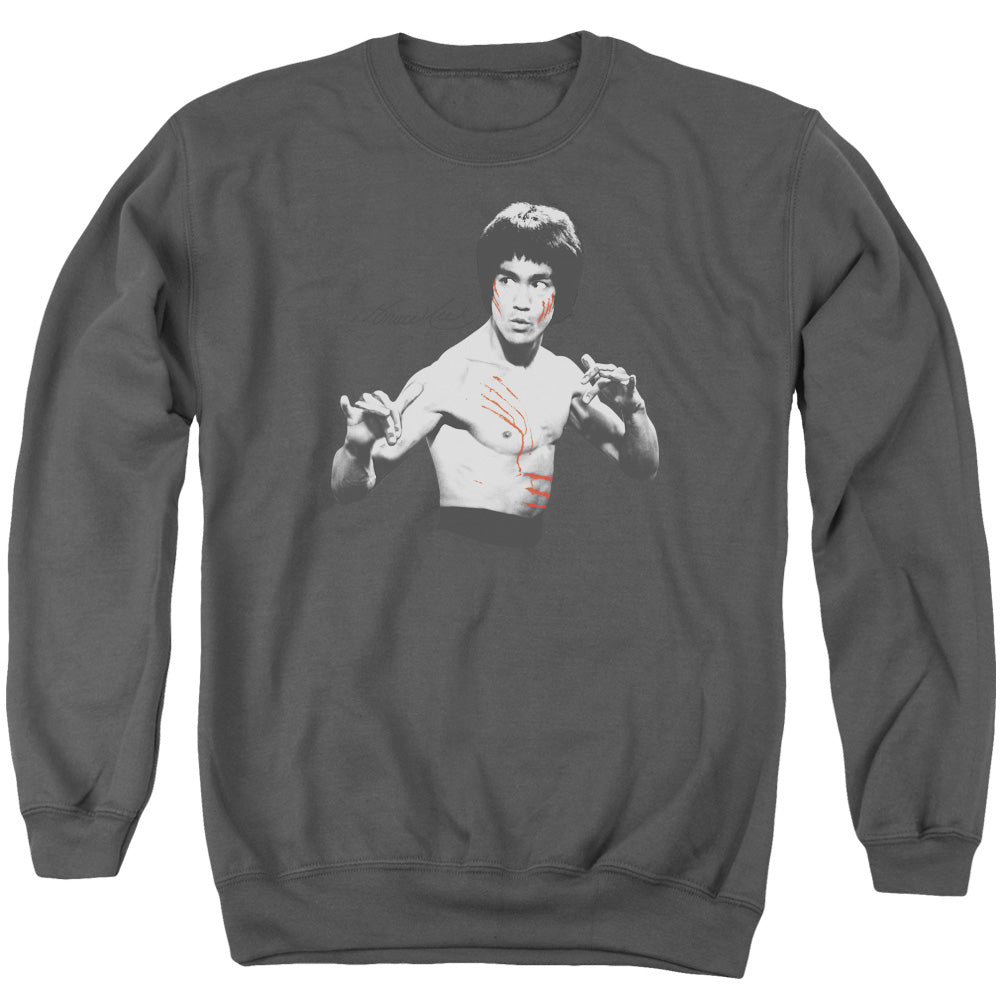 Bruce Lee Final Confrontation Mens Crewneck Sweatshirt Charcoal Officially Licensed