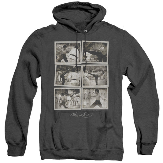 Bruce Lee Snap Shots Heather Mens Hoodie Black Officially Licensed