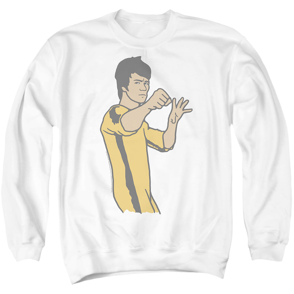 Bruce Lee The On Guard Mens Crewneck Sweatshirt White Officially Licensed
