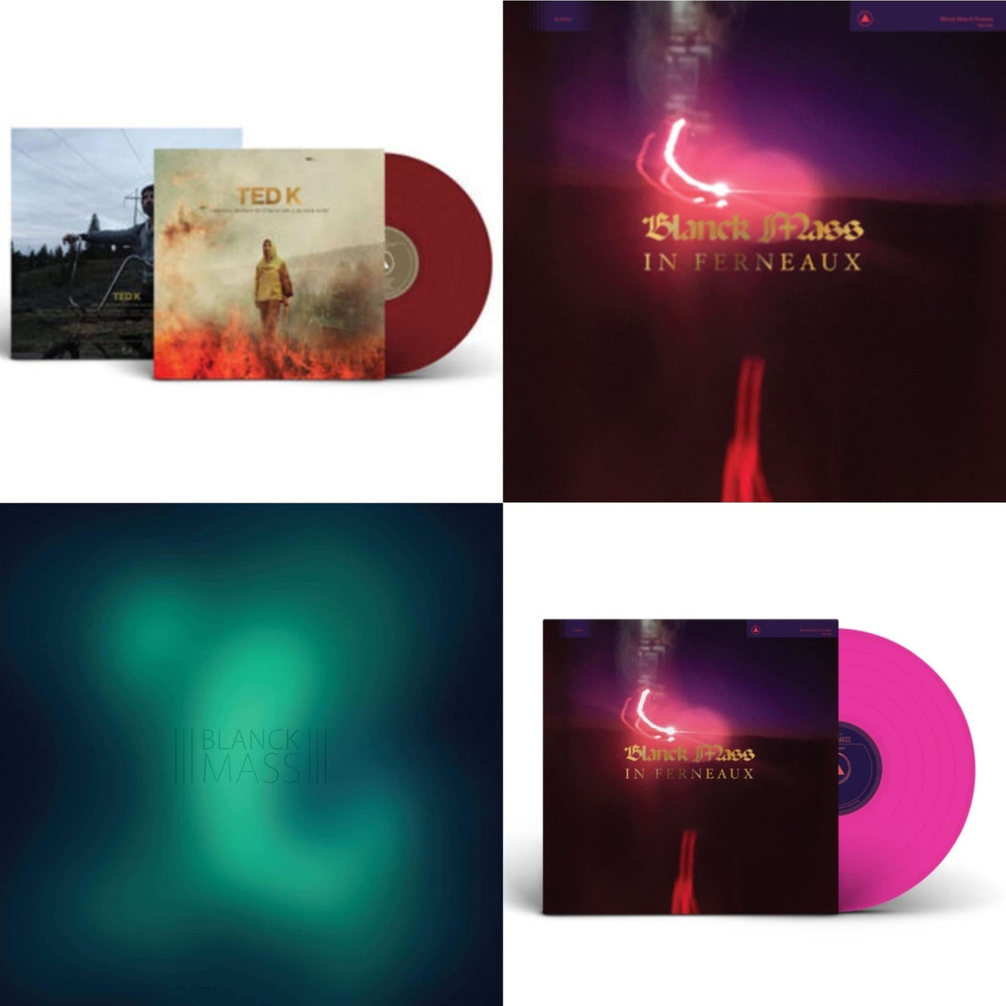Blanck Mass - Blanck Mass (Clear Vinyl/2LP) & In Ferneaux & In Ferneaux (Magenta LP Vinyl) (I) & Ted K Original Score (Opaque Red LP Vinyl)