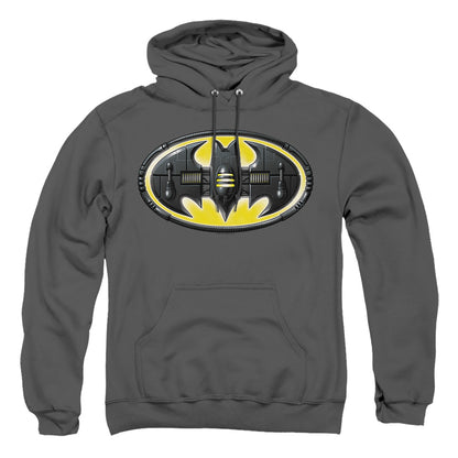 Batman Bat Mech Logo Mens Hoodie Charcoal Officially Licensed