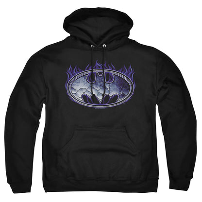 Batman Cracked Shield Mens Hoodie Black Officially Licensed