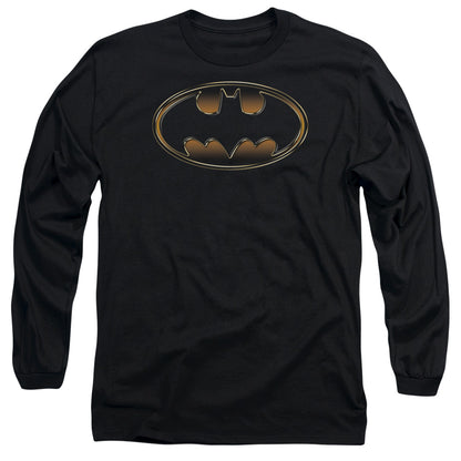 Batman Black & Gold Embossed Mens Long Sleeve Shirt Black Officially Licensed