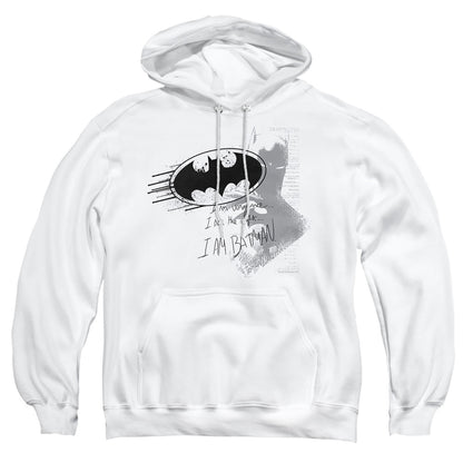 Batman I Am Vengeance Mens Hoodie White Officially Licensed