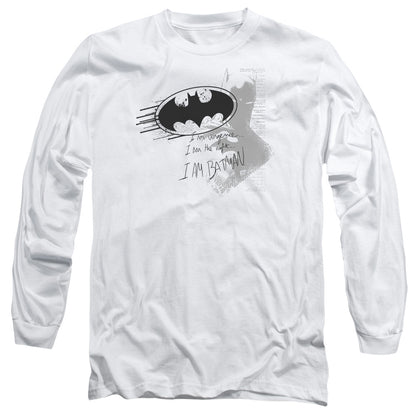 Batman I Am Vengeance Mens Long Sleeve Shirt White Officially Licensed