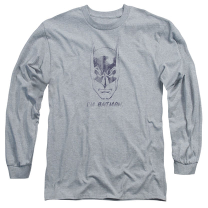 Batman Im Batman Mens Long Sleeve Shirt Athletic Heather Officially Licensed