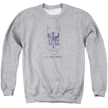 Batman Im Batman Mens Crewneck Sweatshirt Athletic Heather
