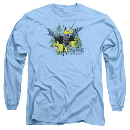 Batman City Splash Mens Long Sleeve Shirt Carolina Blue Officially Licensed