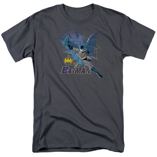 Batman Cape Outstretched Mens T Shirt Charcoal