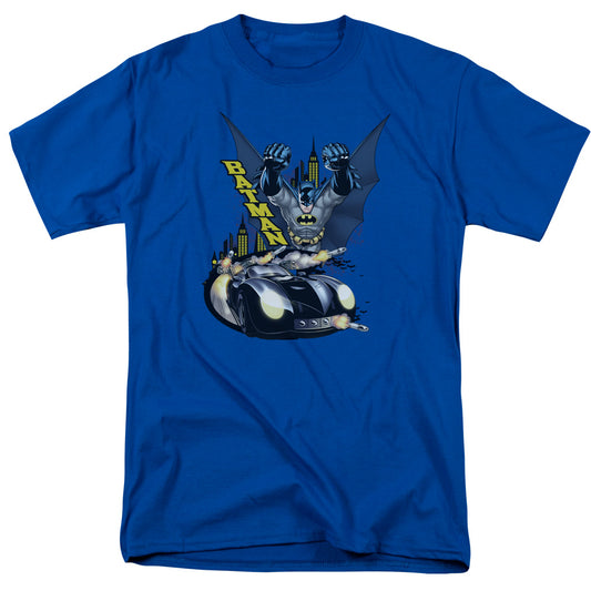 Batman By Air & By Land Mens T Shirt Royal