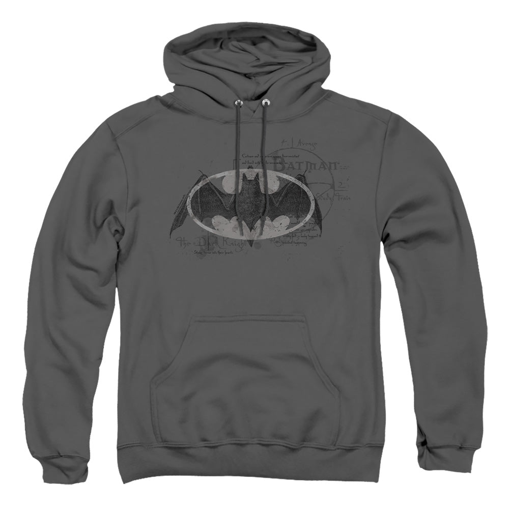 Batman Arcane Bat Logo Mens Hoodie Charcoal Officially Licensed